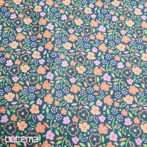 Cotton fabric MIDNIGHT ROSE