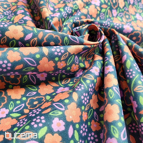 Cotton fabric MIDNIGHT ROSE