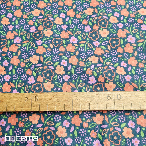Cotton fabric MIDNIGHT ROSE