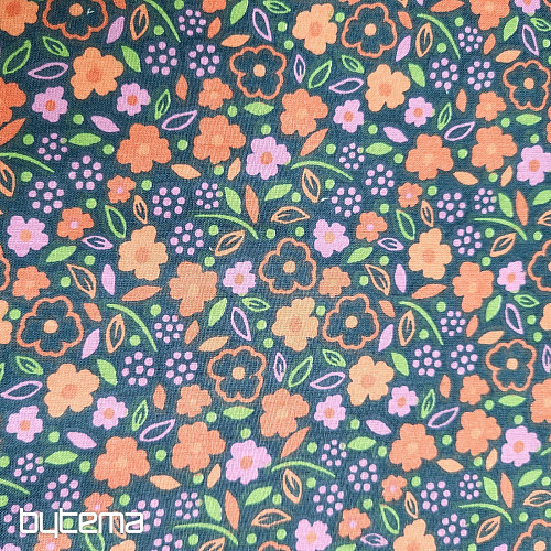 Cotton fabric MIDNIGHT ROSE