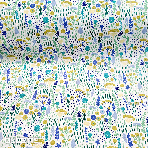 Cotton fabric LAVENDER MEADOW