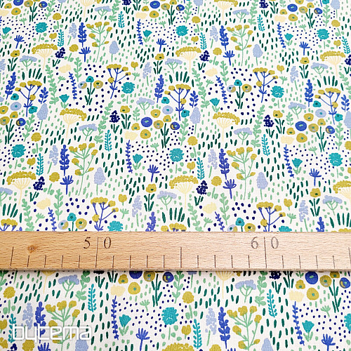 Cotton fabric LAVENDER MEADOW
