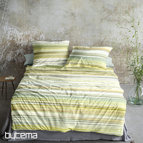 IRISETTE luxury cotton satin MAGIC 30 stripes green