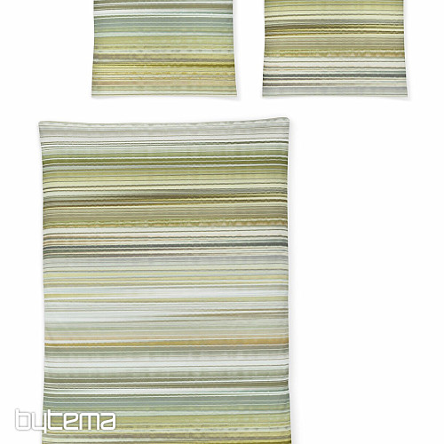 IRISETTE luxury cotton satin MAGIC 30 stripes green