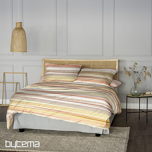 IRISETTE luxurious cotton satin MAGIC 50 orange stripes