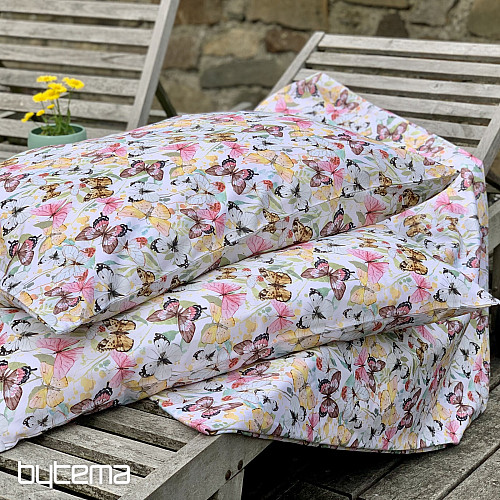 French bed linen cotton sateen BUTTERFLIES