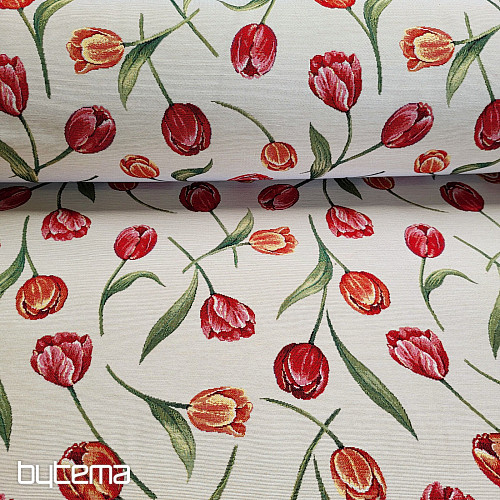 Tapestry fabric TULIPS III large pattern