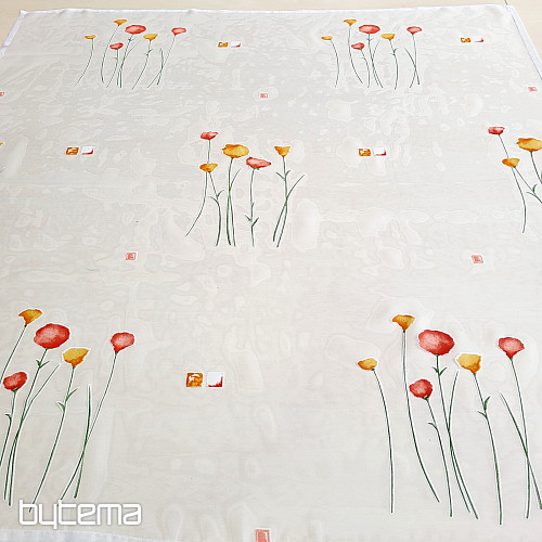 Ready curtain with spring flowers