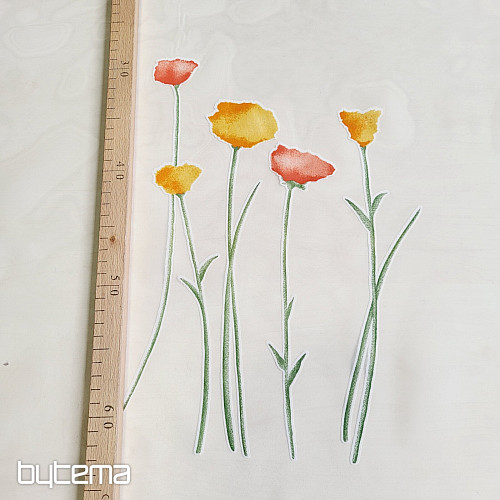 Ready curtain with spring flowers