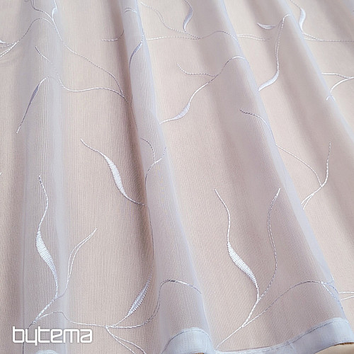 Curtain GERSTER 11683 embroidered white