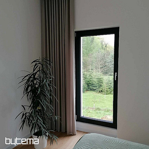 One-color designer decorative fabric GERSTER 7650 GRAY 870