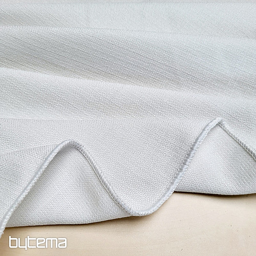 One-color designer decorative fabric GERSTER 7650 WHITE 02