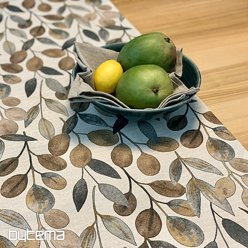 Tablecloth and scarf HOJAS GRAY LEAVES
