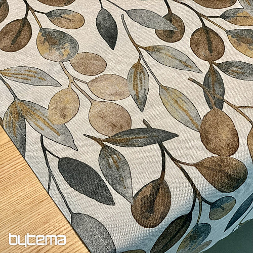 Tablecloth and scarf HOJAS GRAY LEAVES