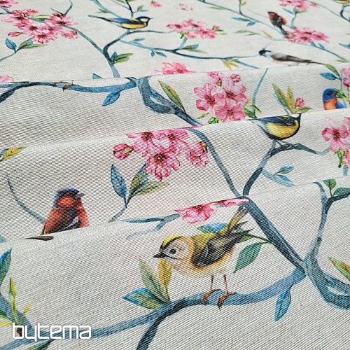 Decorative fabric BIRDS IN BRANCHES