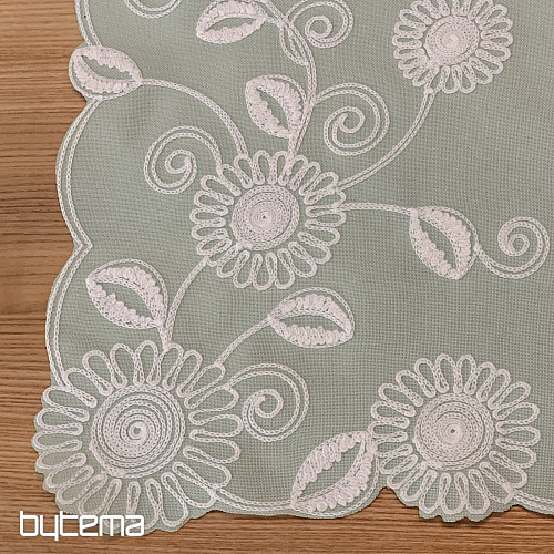 MINT FLOWERS embroidered scarf