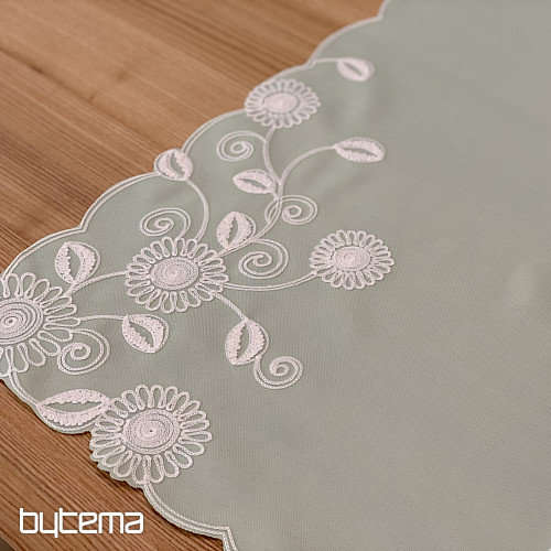 MINT FLOWERS embroidered scarf