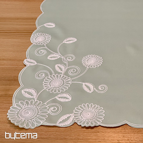 MINT FLOWERS embroidered scarf