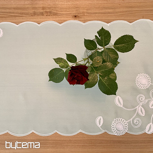 MINT FLOWERS embroidered scarf