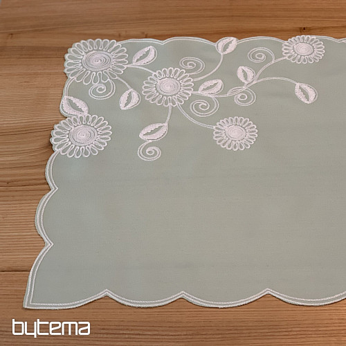 MINT FLOWERS embroidered scarf