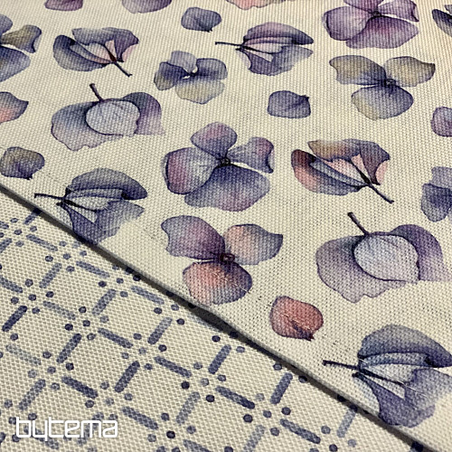 MONTANA PURPLE BLUE FLOWERS tablecloth and scarf