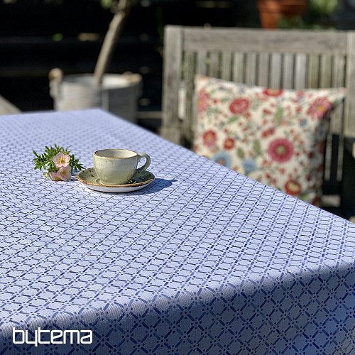 Tablecloth and scarf MONTANA GRID BLUE