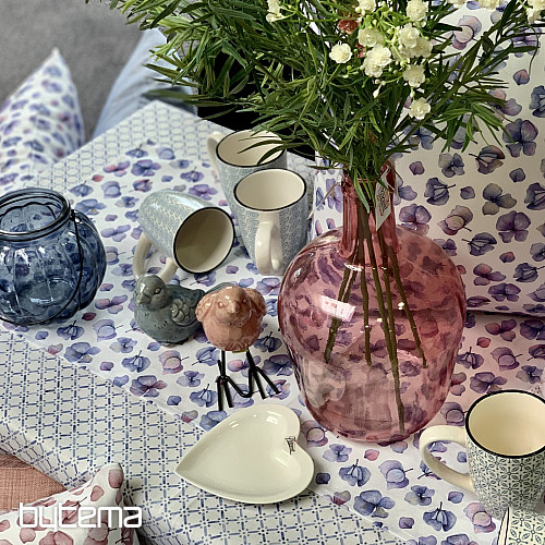 Tablecloth and scarf MONTANA GRID BLUE
