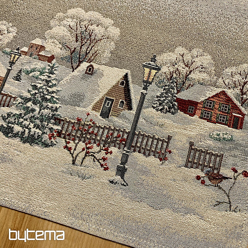 Gobelin tablecloth, shawl and table setting WINTER IDYLKA