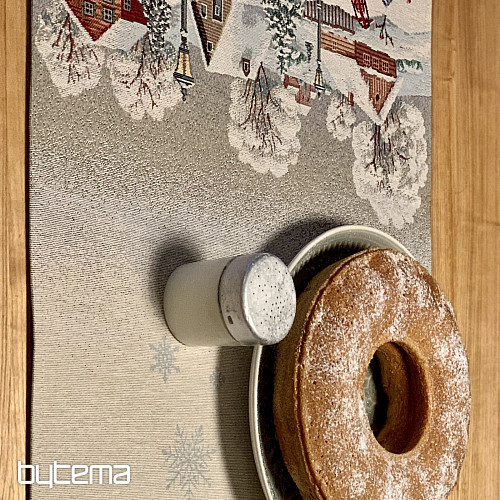 Gobelin tablecloth, shawl and table setting WINTER IDYLKA