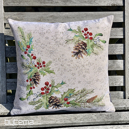 Christmas tapestry cover PINE and MISTLETTE