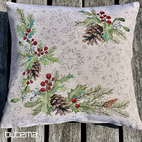 Christmas tapestry cover PINE and MISTLETTE