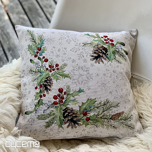 Christmas tapestry cover PINE and MISTLETTE