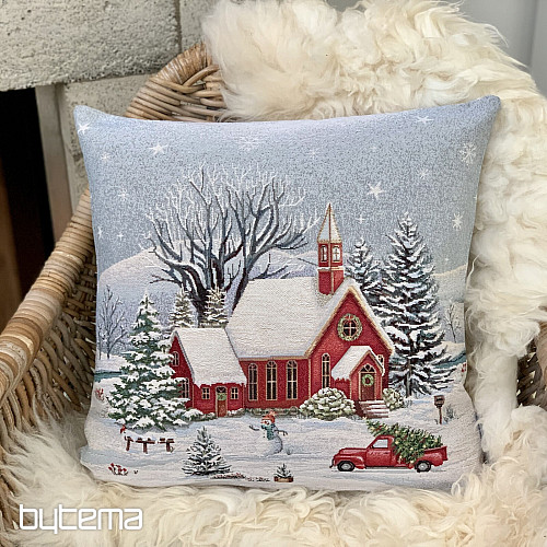 Christmas tapestry covering RED CHURCH