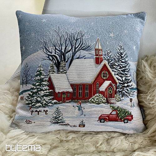 Christmas tapestry covering RED CHURCH