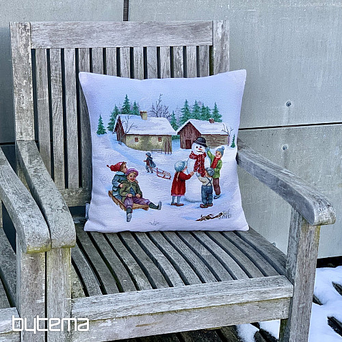 Christmas tapestry cover WINTER AFTERNOON