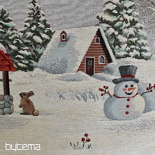Christmas tapestry cover SNOWY HOUSE