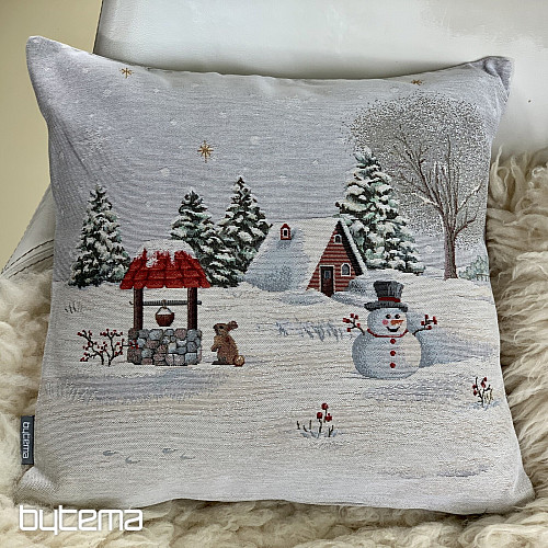 Christmas tapestry cover SNOWY HOUSE