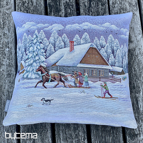 Christmas tapestry cover WINTER RIDE