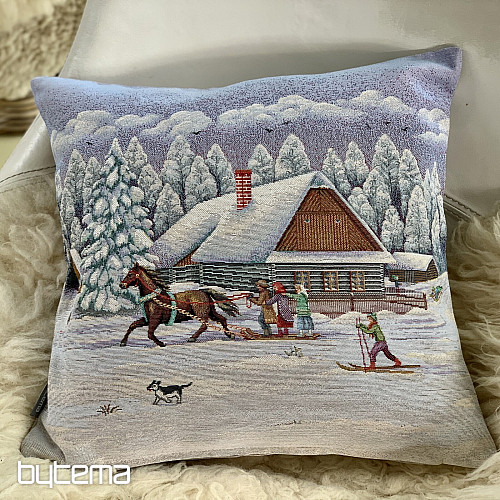 Christmas tapestry cover WINTER RIDE