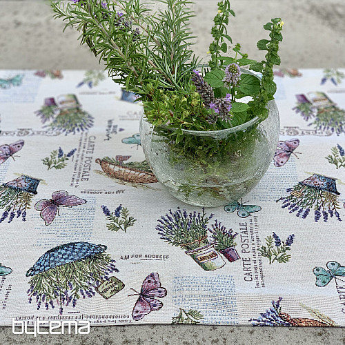 Tapestry tablecloth and shawl LAVANDER GARDEN 2