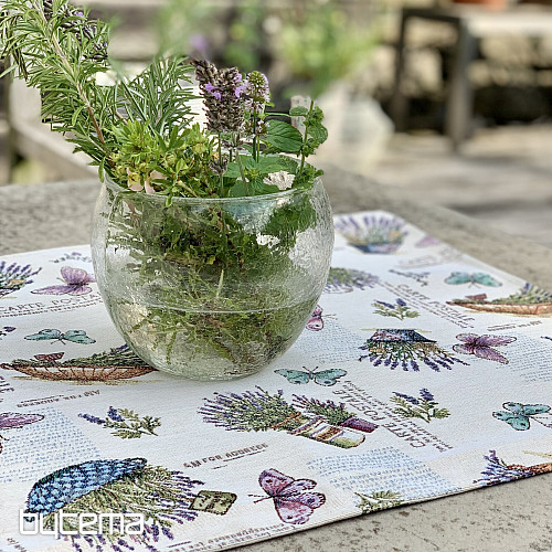 Tapestry tablecloth and shawl LAVANDER GARDEN 2