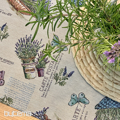 Tapestry tablecloth and shawl LAVANDER GARDEN 2