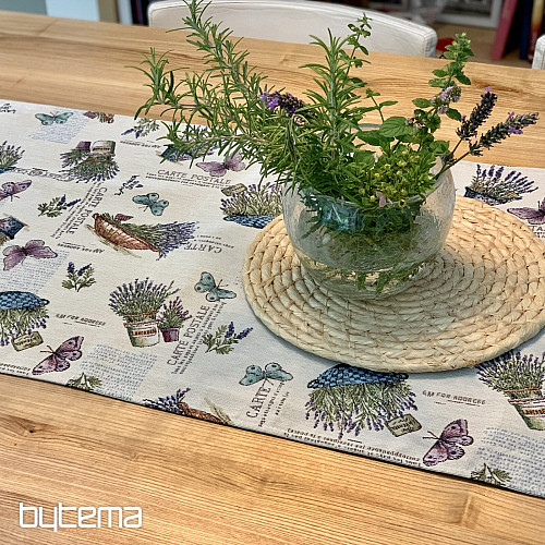 Tapestry tablecloth and shawl LAVANDER GARDEN 2