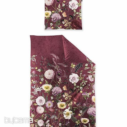 IRISETTE luxury cotton satin WAVE 8576-60 ROSE BORDEAUX