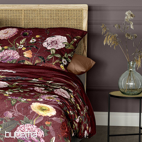 IRISETTE luxury cotton satin WAVE 8576-60 ROSE BORDEAUX