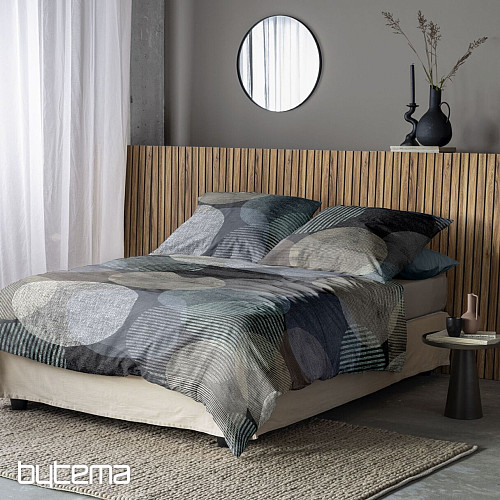 IRISETTE luxury flannel bedding ZOBEL 8553-11 GRAY WHEEL