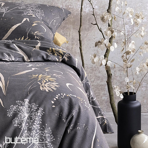 Luxury flannel bedding IRISETTE KOALA 8425-11 MEADOW GRASS dark. grey