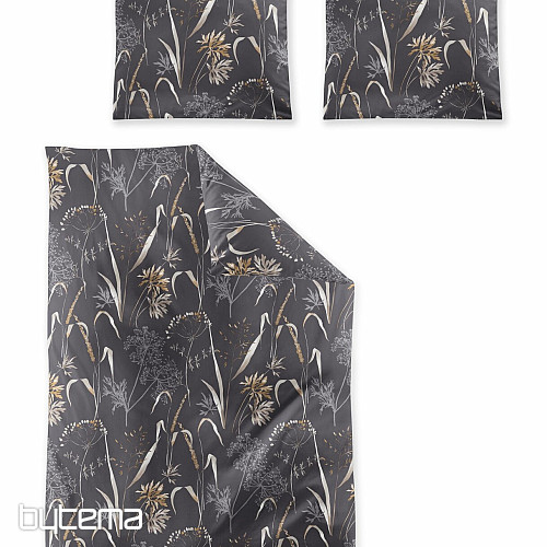 Luxury flannel bedding IRISETTE KOALA 8425-11 MEADOW GRASS dark. grey