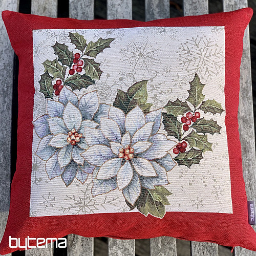 Christmas tapestry cover CHRISTMAS STAR red frame