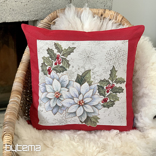 Christmas tapestry cover CHRISTMAS STAR red frame